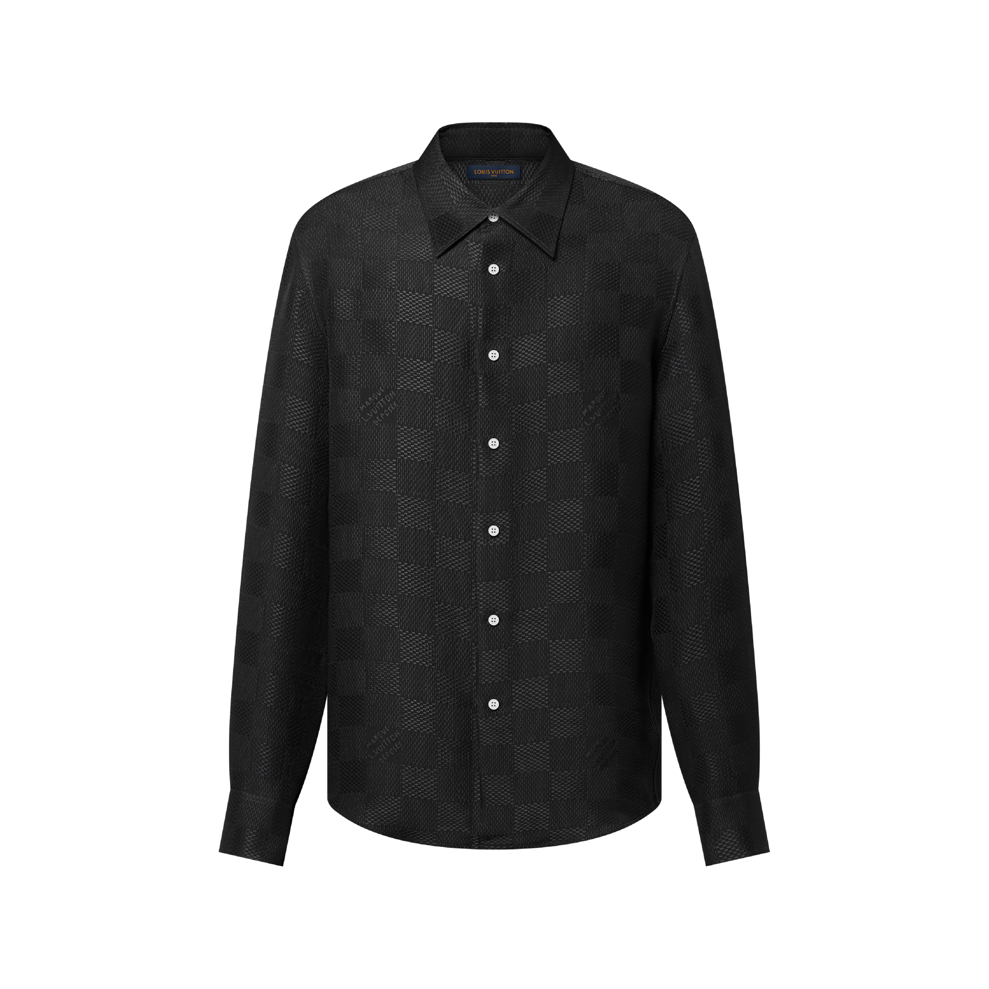 Jacquard Damier Long-Sleeved Silk Shirt - Ready-to-Wear | LOUIS